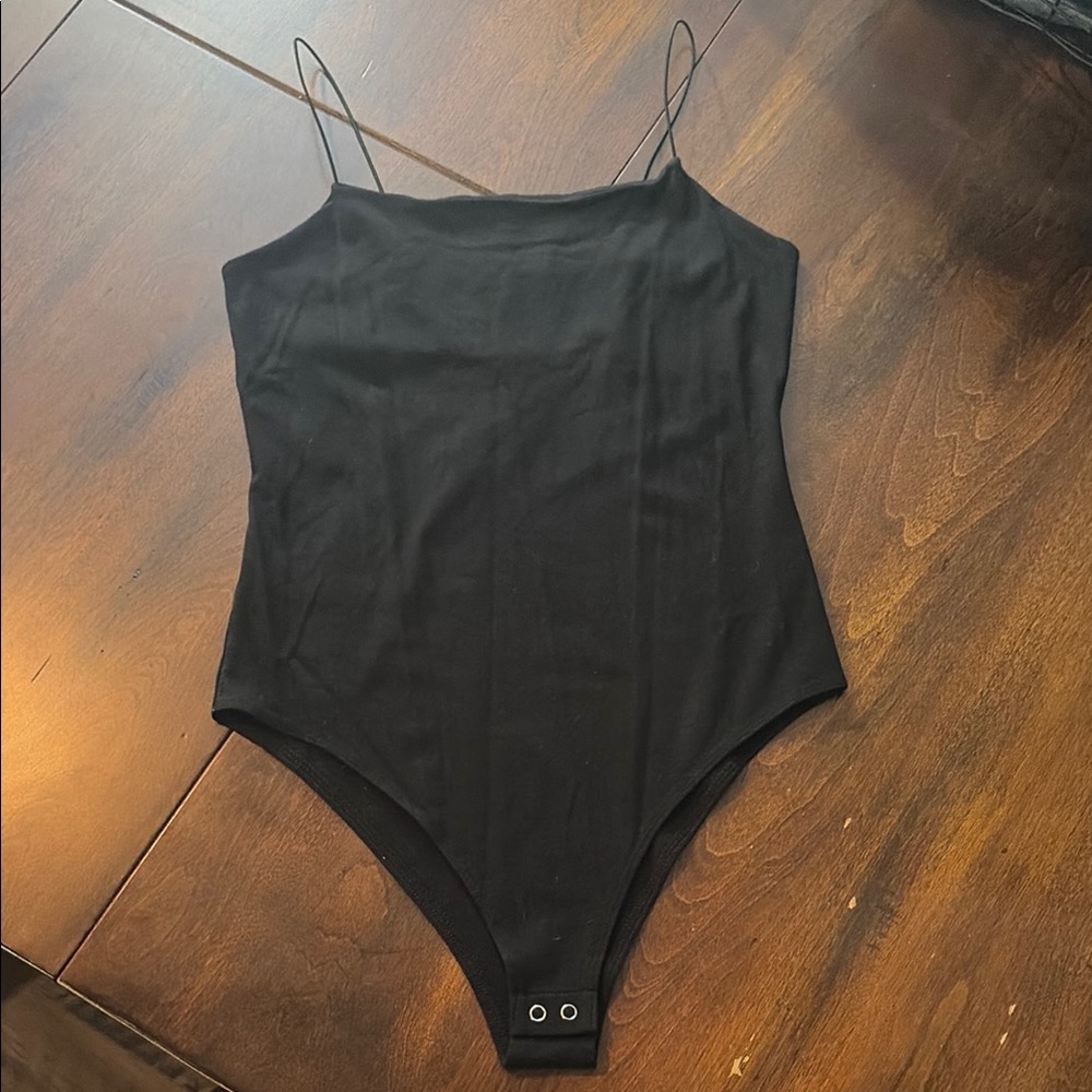 Black Spaghetti Strap Bodysuit